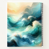 Carnet Flux d'océan doré Vagues abstraites (Dos)