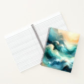 Carnet Flux d'océan doré Vagues abstraites (Intérieur)