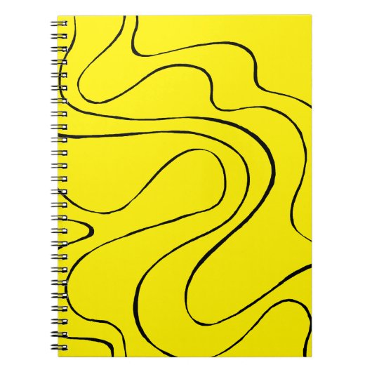 Carnet Flux et reflux 2 en noir et jaune (Devant)