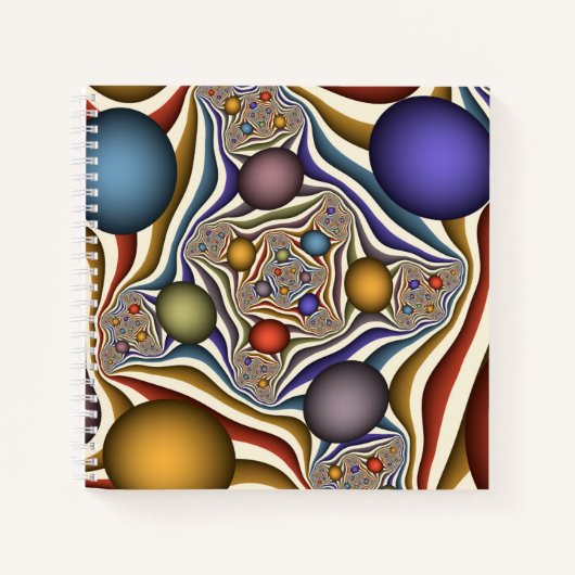 Carnet Flying Up Colorful Moderne Art Fractal Abstrait (Devant)