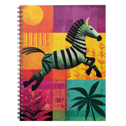 Carnet Flying Zebra Jungle Pop (Devant)