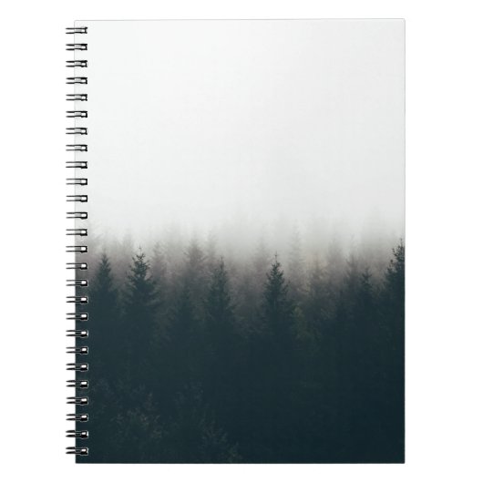 Carnet Foggy Forest Pine Mountain Art esthétique (Devant)