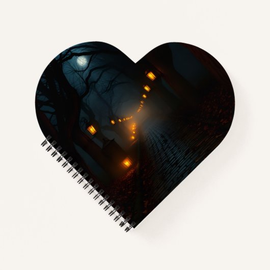 Carnet Foggy Lantern Path Halloween Notebook (Devant)