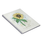 Carnet Foi Fleur Aquarelle Jaune (Côté Droit)