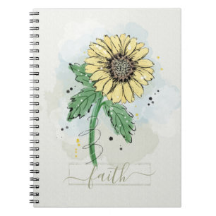 Carnet Foi Fleur Aquarelle Jaune