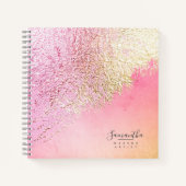 Carnet Foil Abstrait Or Pêche ID775 (Devant)