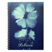Carnet Foil Torquoise Floral Navy Blue Script Monogramme (Devant)