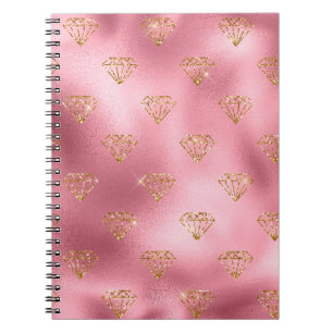 Carnet Folie Rose Clair Et Diamants Paillettes Glam Or