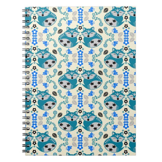 Carnet Folk Art Fox Print Decor (Devant)