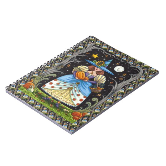 CARNET FOLK ART WITTER EN BOIS ÉFFRAYANTS, CHAT NOIR & OW (Côté gauche)