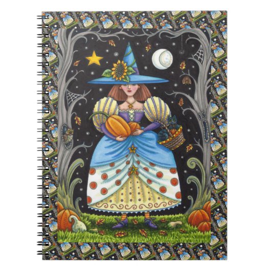 CARNET FOLK ART WITTER EN BOIS ÉFFRAYANTS, CHAT NOIR & OW (Devant)