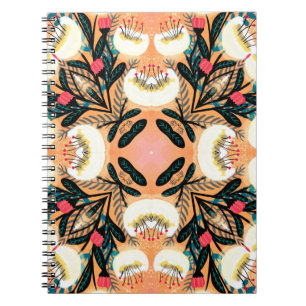 Carnet Folk floral symétrique sans couture motif main pai