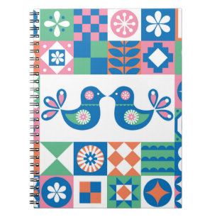 Carnet Folklore Floral Card : Design scandinave.