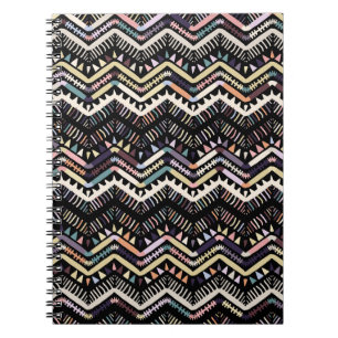 Carnet folklore géométrique d'Ikat, motif aztèque tribal.
