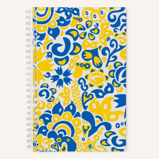 Carnet Folklore pattern with Ukrainian flag colors (Recto)