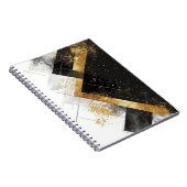 Carnet Fond Abstrait Élégant Noir et Or (Côté Droit)