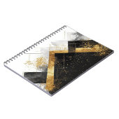Carnet Fond Abstrait Élégant Noir et Or (Côté gauche)