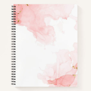 Carnet Fond aquarelle pailleté rose tendre