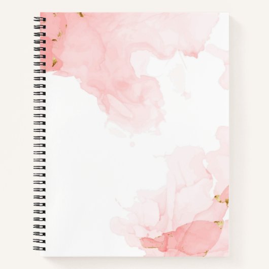Carnet Fond aquarelle pailleté rose tendre (Devant)