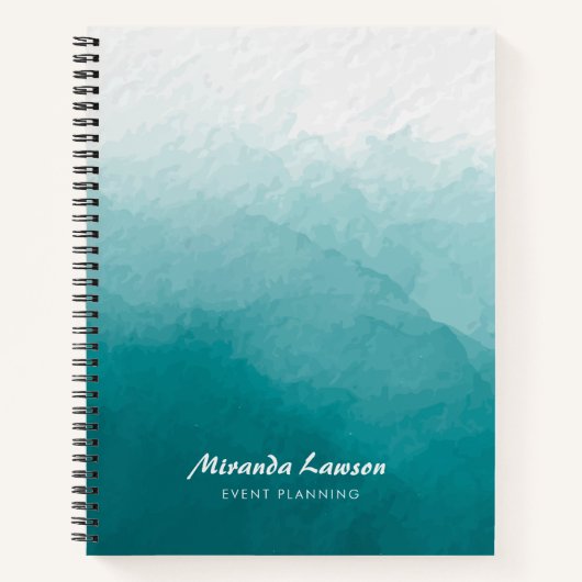Carnet Fond aquarelle vert cyan  (Devant)