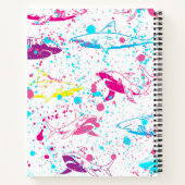 Carnet Fond blanc requins abstraits (Dos)