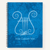 Carnet Fond de lyre bleue (Devant)