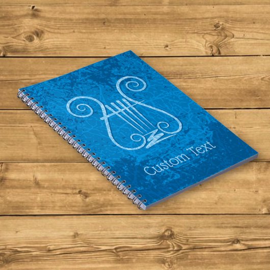 Carnet Fond de lyre bleue