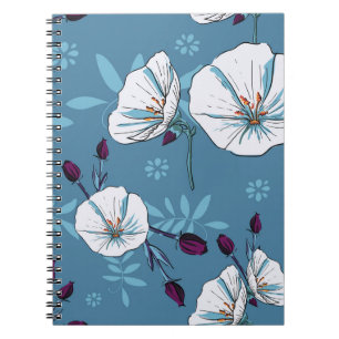 Carnet Fond de motif fleuri plante botanique sans soudure