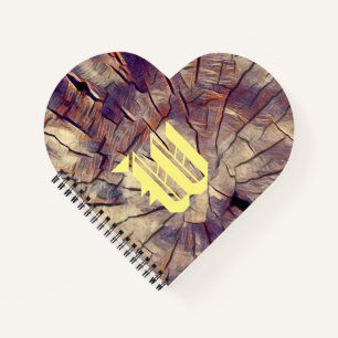 Carnet Fond de tronc d'arbre en bois vintage personnalisa