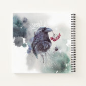 Carnet Fond d'éclaboussure d'aquarelle Baies de corbeaux (Dos)