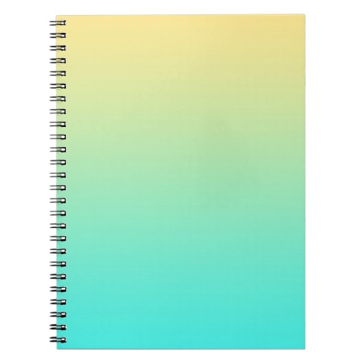 Carnet Fond dégradé pastel turquoise jaune (Devant)