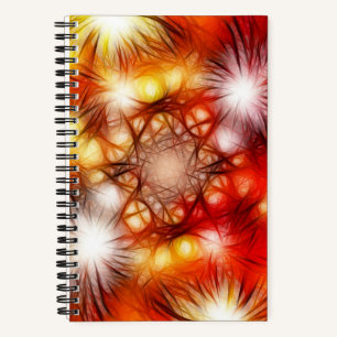 Carnet Fond d'étoiles de feux d'artifice abstraits