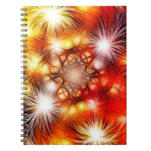 Carnet Fond d'étoiles de feux d'artifice abstraits