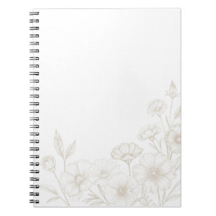 Carnet Fond élégant de cadre d'art en ligne florale Boho