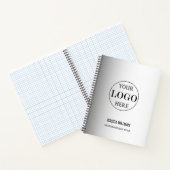 Carnet Fond gris flou personnalisé avec logo pour entrepr (Intérieur)