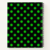 Carnet Fond noir pois verts (Dos)