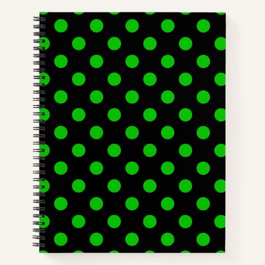 Carnet Fond noir pois verts (Devant)