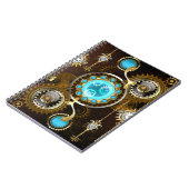 Carnet Fond rouillé Steampunk avec verres turquoise (Côté gauche)