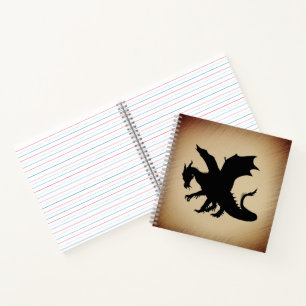 Carnet Fond rustique Dragon Noir