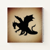 Carnet Fond rustique Dragon Noir (Dos)