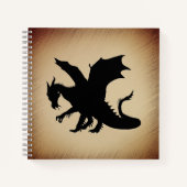Carnet Fond rustique Dragon Noir (Devant)