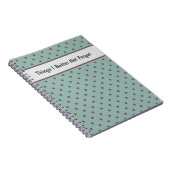 Carnet Fond sarcelle élégant avec pois bruns (Côté Droit)