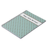 Carnet Fond sarcelle élégant avec pois bruns (Côté gauche)