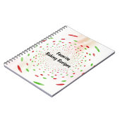 Carnet Fond tourbillon de points rouges et verts (Côté gauche)