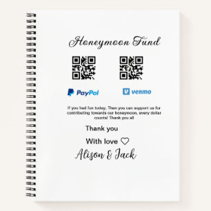 Carnet Fonds de lune de miel venomo paypal don Q R couple