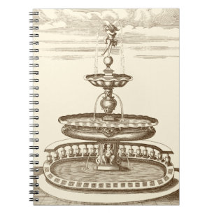 Carnet Fontaine de cour avec l'ange ornemental