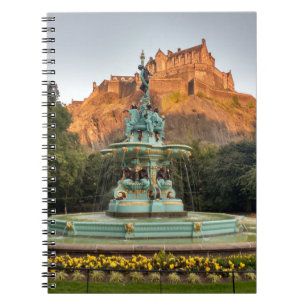Carnet Fontaine du château d'Édimbourg Princes Street Gar