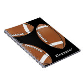 Carnet Football à nom brodé Noir (Côté Droit)