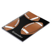 Carnet Football à nom brodé Noir (Côté gauche)
