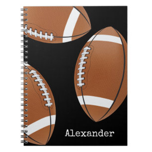 Carnet Football à nom brodé Noir